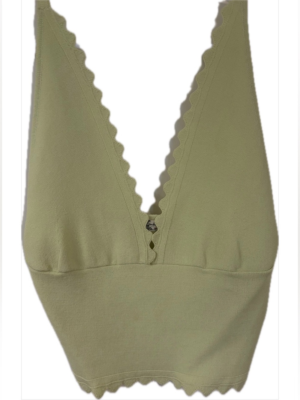 Intimately Free People Scallop-Trim Olive Green Bralette Crop Top
